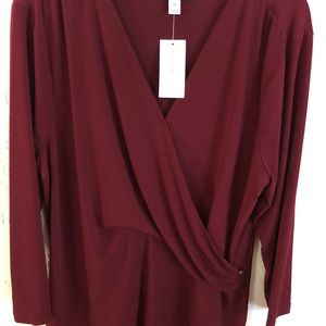 Burgundy wrap top